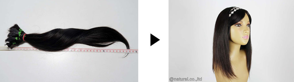 自毛で作るウィッグの例